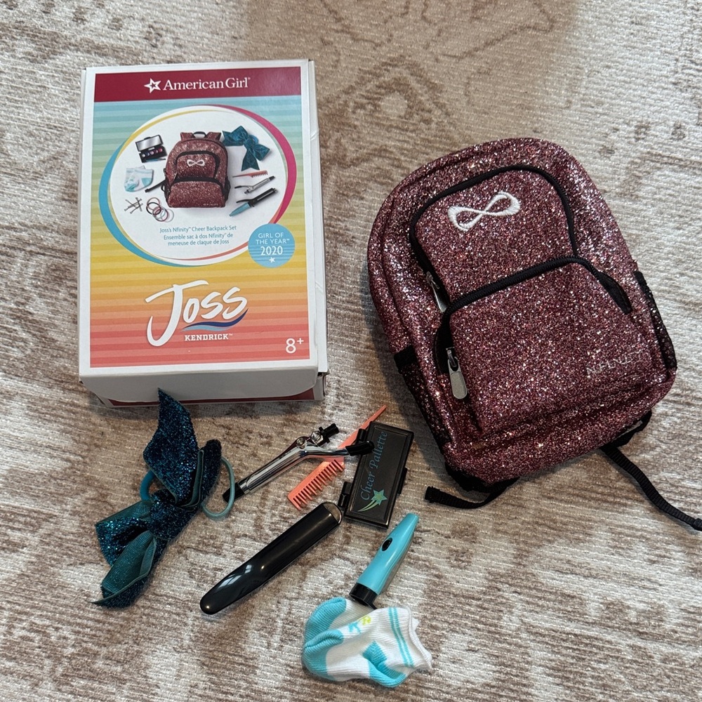 American Girl Glittery Pink Backpack Set